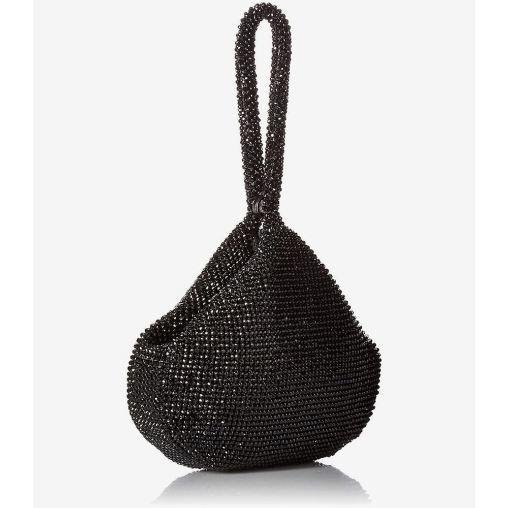NEW Jessica McClintock Women’s Logan Mesh Pouch Evening Bag BLACK NWOT Free Ship